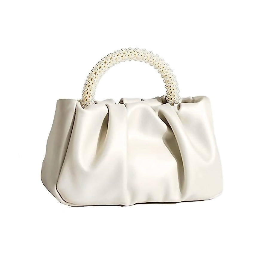 Chic mini luxury faux leather pearl purse handbag