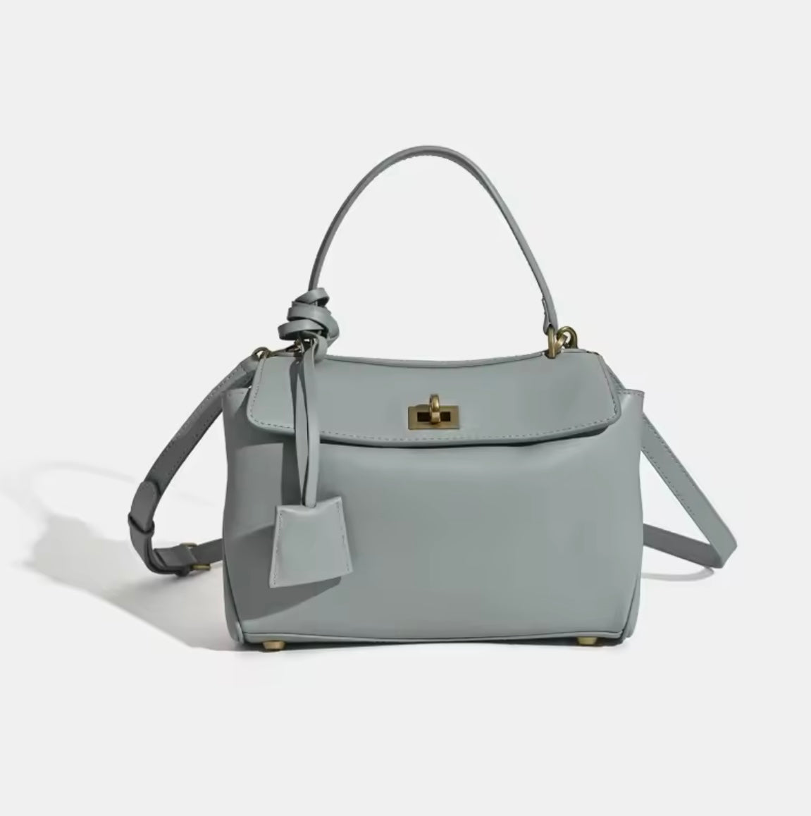 Mini luxury classy genuine leather exterior buckle handbag