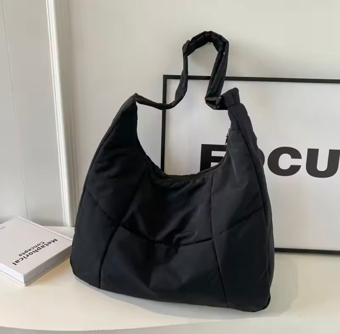 Soft cloth solid color shoulder bag handbag