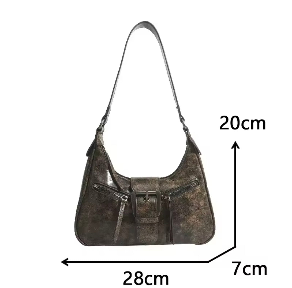Retro vintage y2k faux leather shoulder bag purse