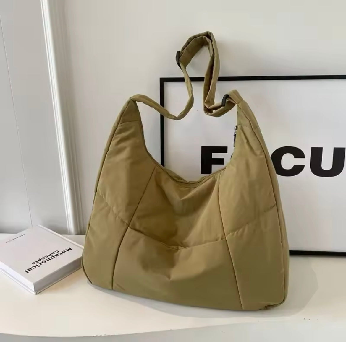 Soft cloth solid color shoulder bag handbag