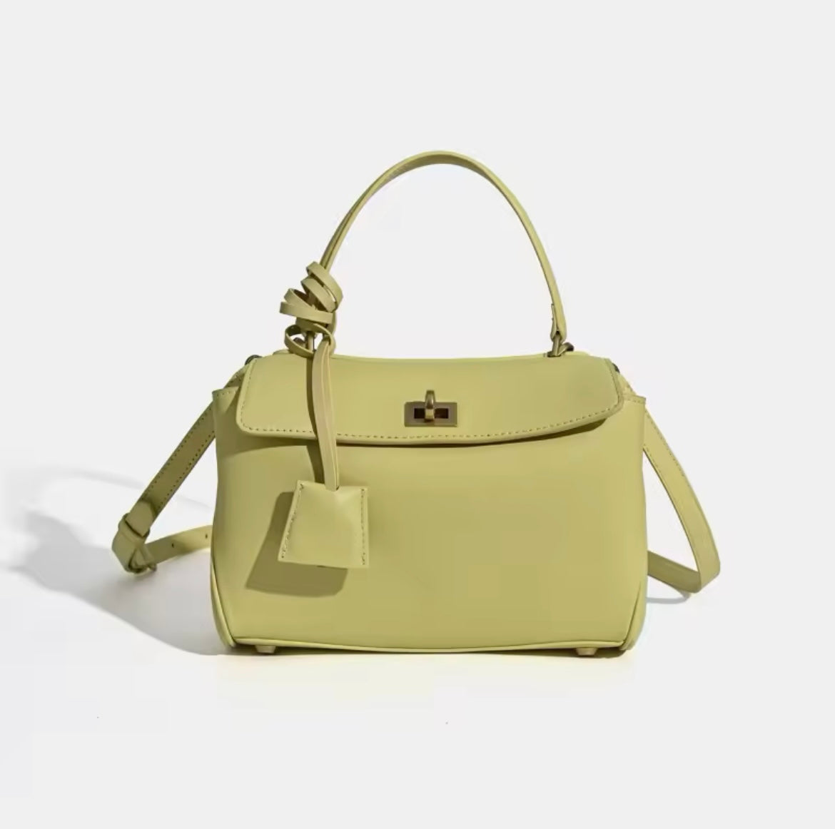 Mini luxury classy genuine leather exterior buckle handbag