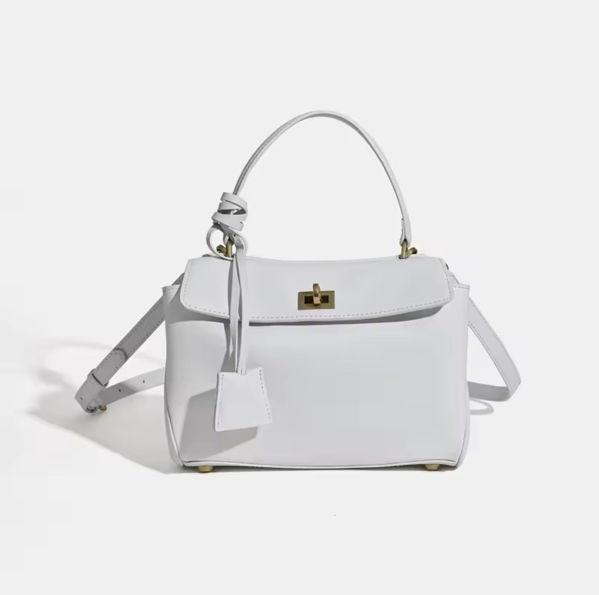Mini luxury classy genuine leather exterior buckle handbag