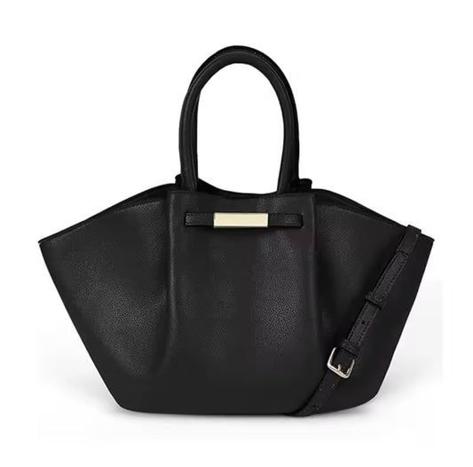High capacity faux leather minimalist handbag