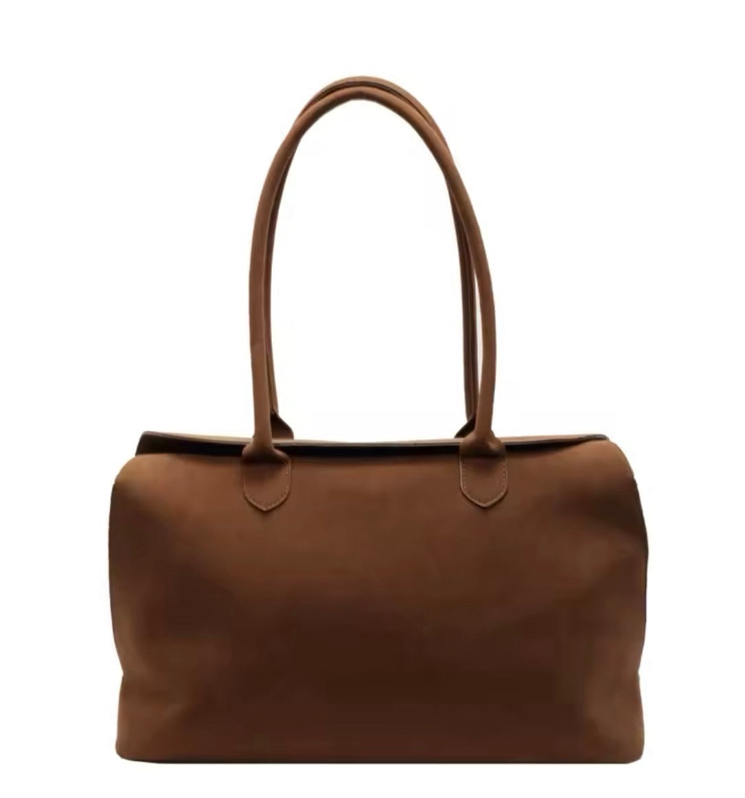 Classy faux suede English handbag
