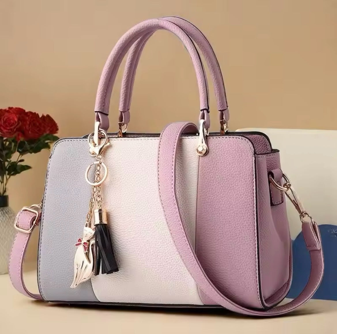 YSHKYs chic faux leather patchwork handbag