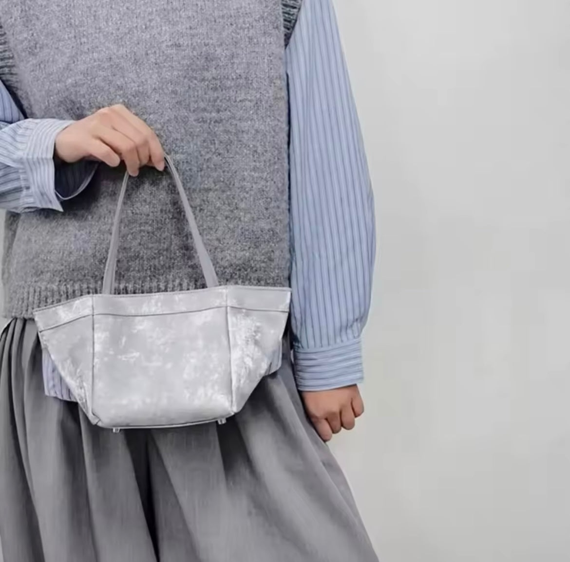 Mini suede leather purse handbag