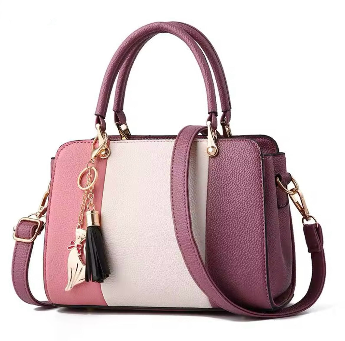 YSHKYs chic faux leather patchwork handbag