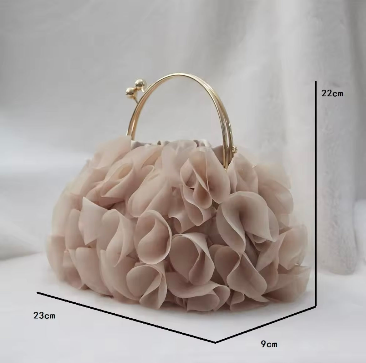 Luxury floral bridal clutch purse