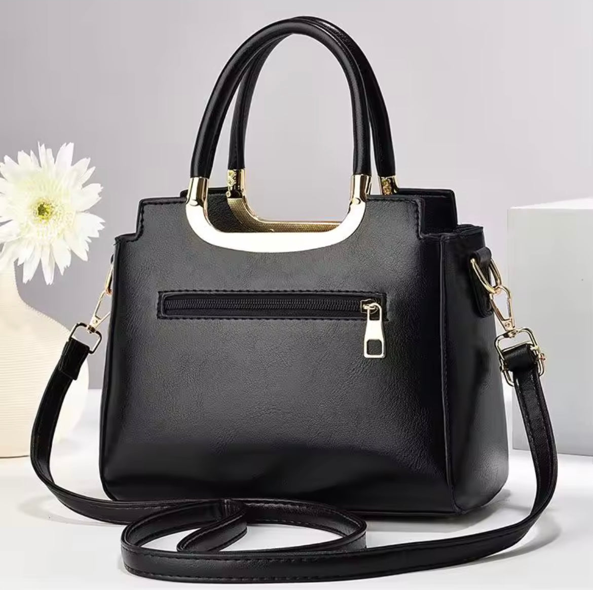 YSKHYs small chic faux leather swan gems handbag