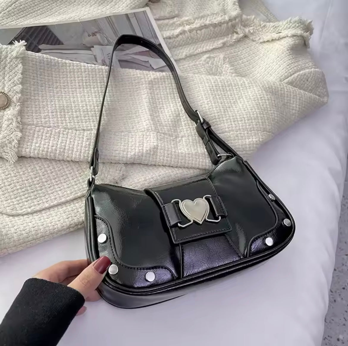 Vintage y2k heart purse shoulder bag
