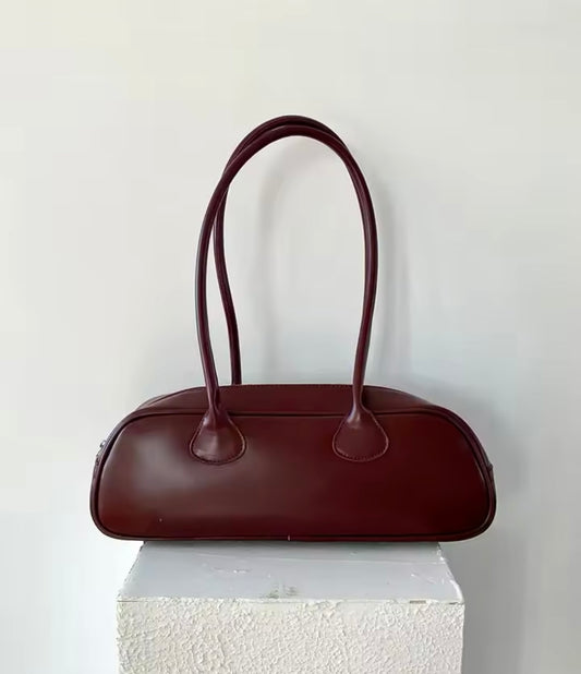 Faux leather minimalist shoulder bag purse