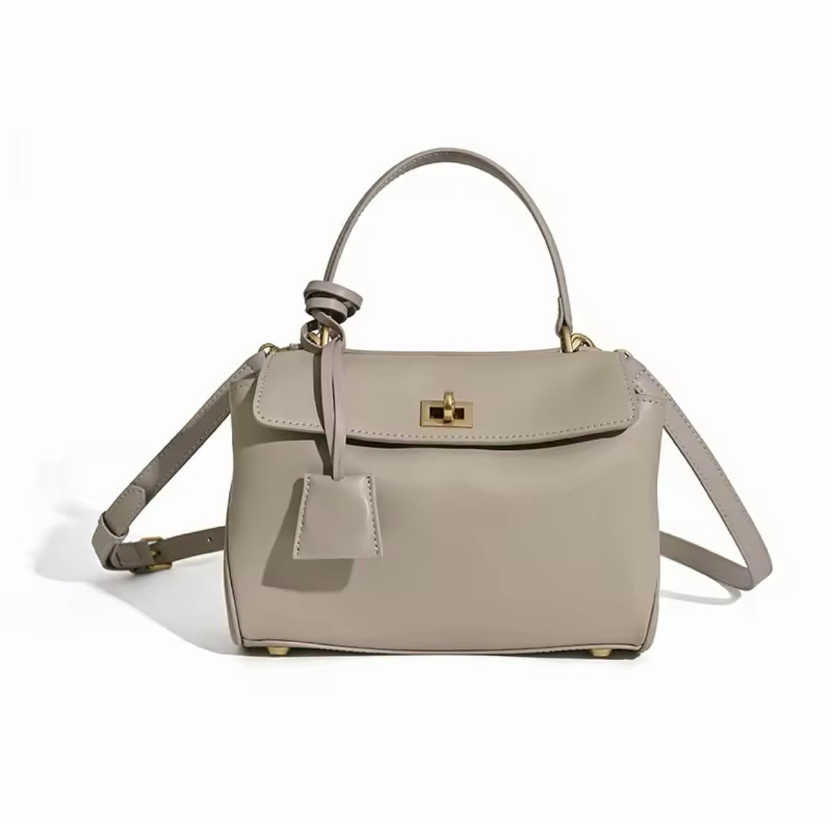 Mini luxury classy genuine leather exterior buckle handbag