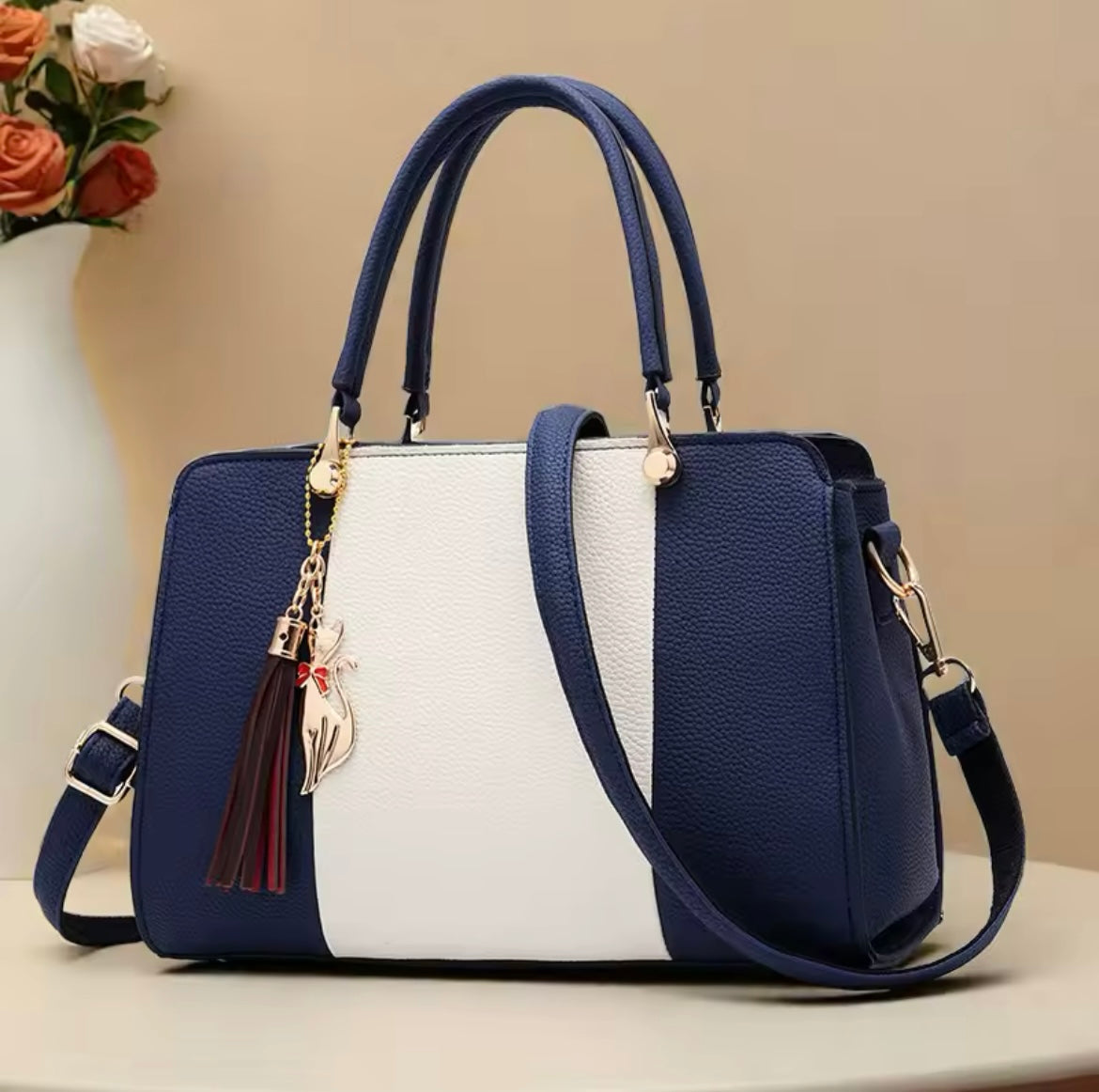 YSHKYs chic faux leather patchwork handbag