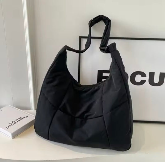 Soft cloth solid color shoulder bag handbag