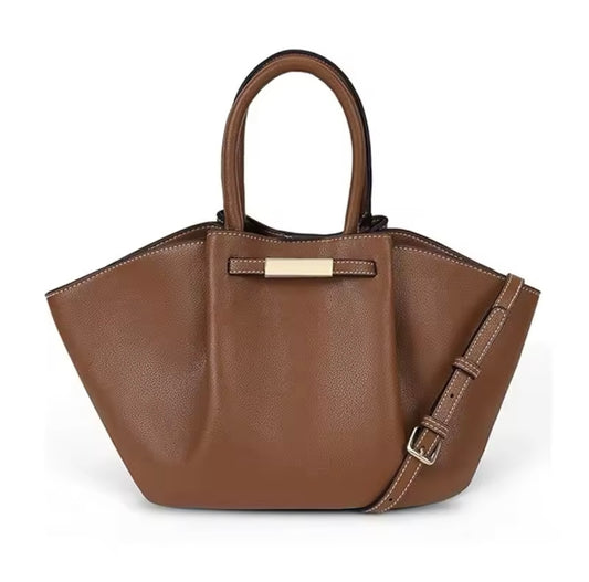 High capacity faux leather minimalist handbag