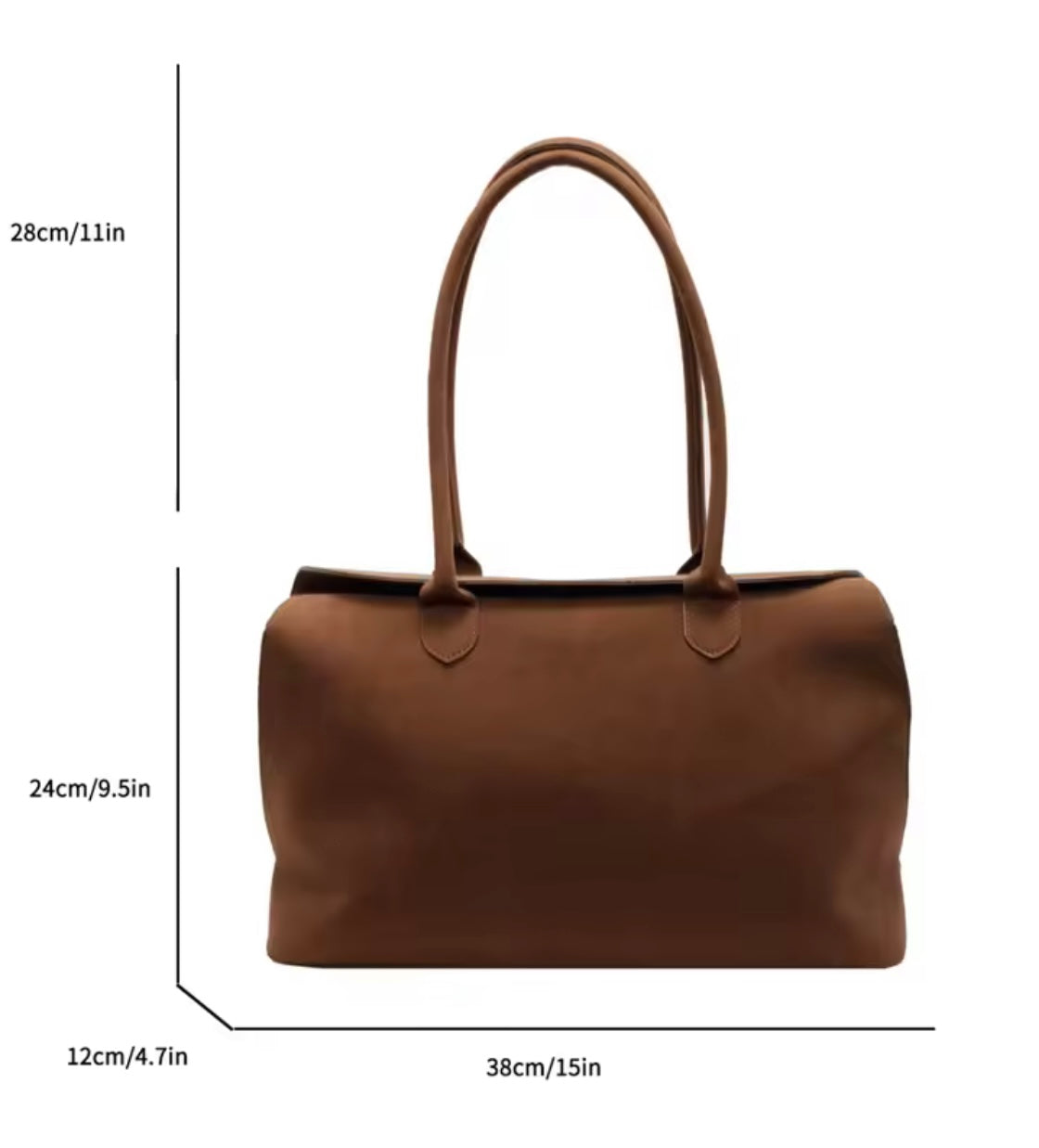 Classy faux suede English handbag