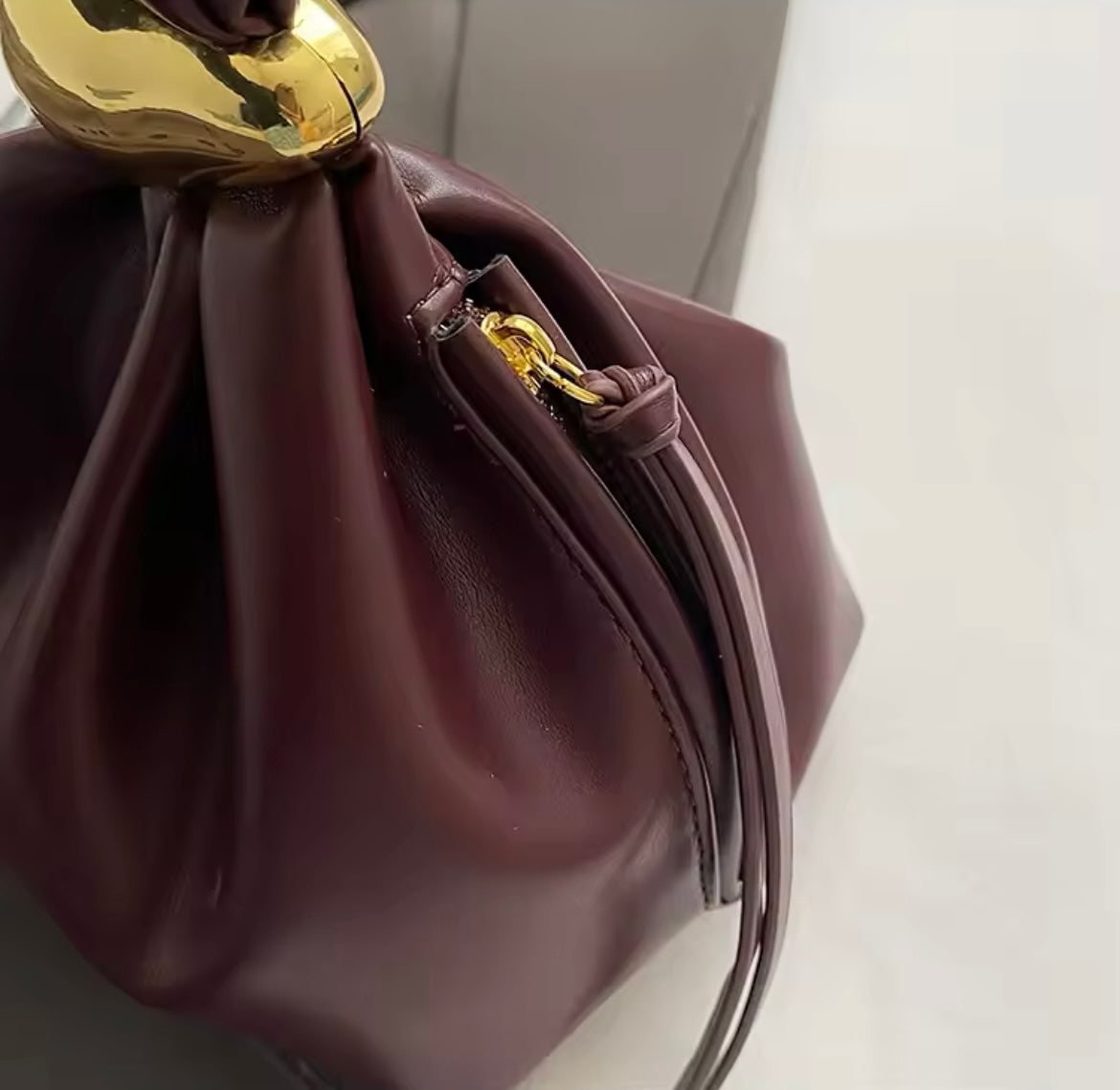 Soft mini faux leather clutch bag purse
