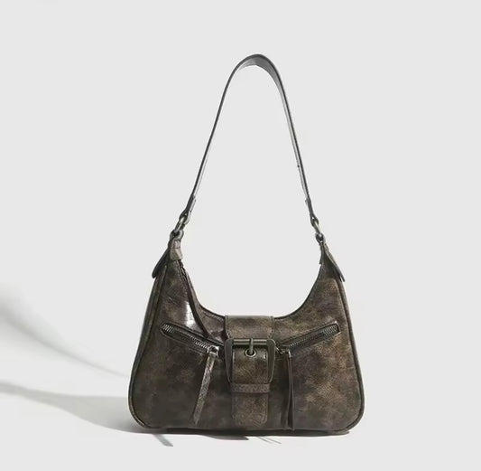 Retro vintage y2k faux leather shoulder bag purse
