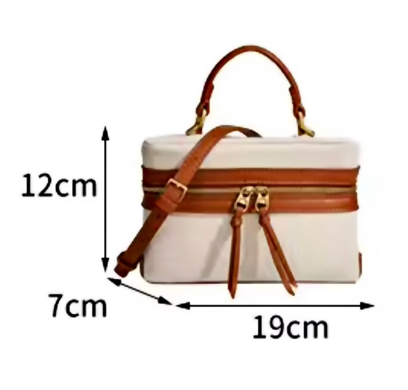 Thick canvas box style crossbody purse bag