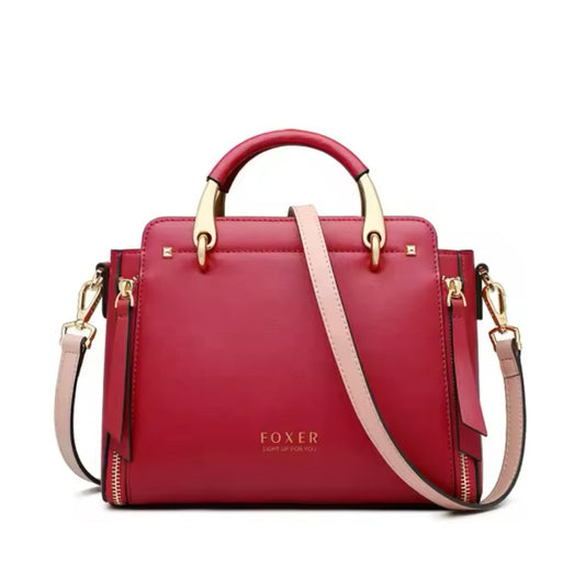 Foxers faux leather mini classy top-handle purse handbag