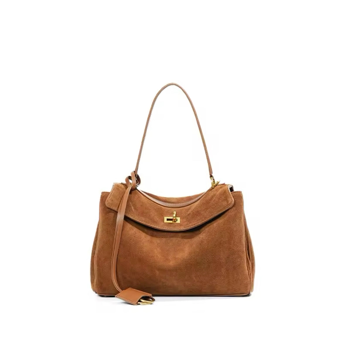 Genuine leather suede high capacity handbag