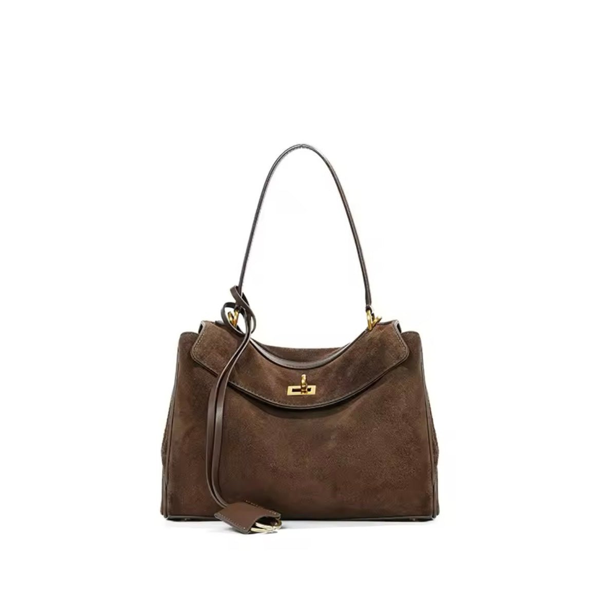 Genuine leather suede high capacity handbag